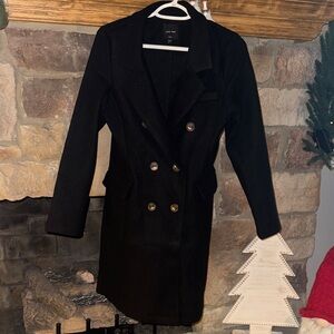 Love Tree Black Trench Coat